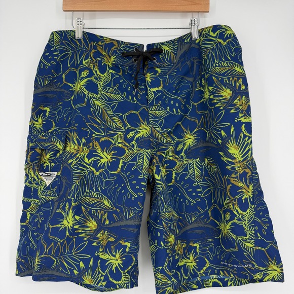 Columbia Other - Columbia Men's PFG Offshore II Board‎ Shorts Sz 38 Floral Fishing 11" Inseam